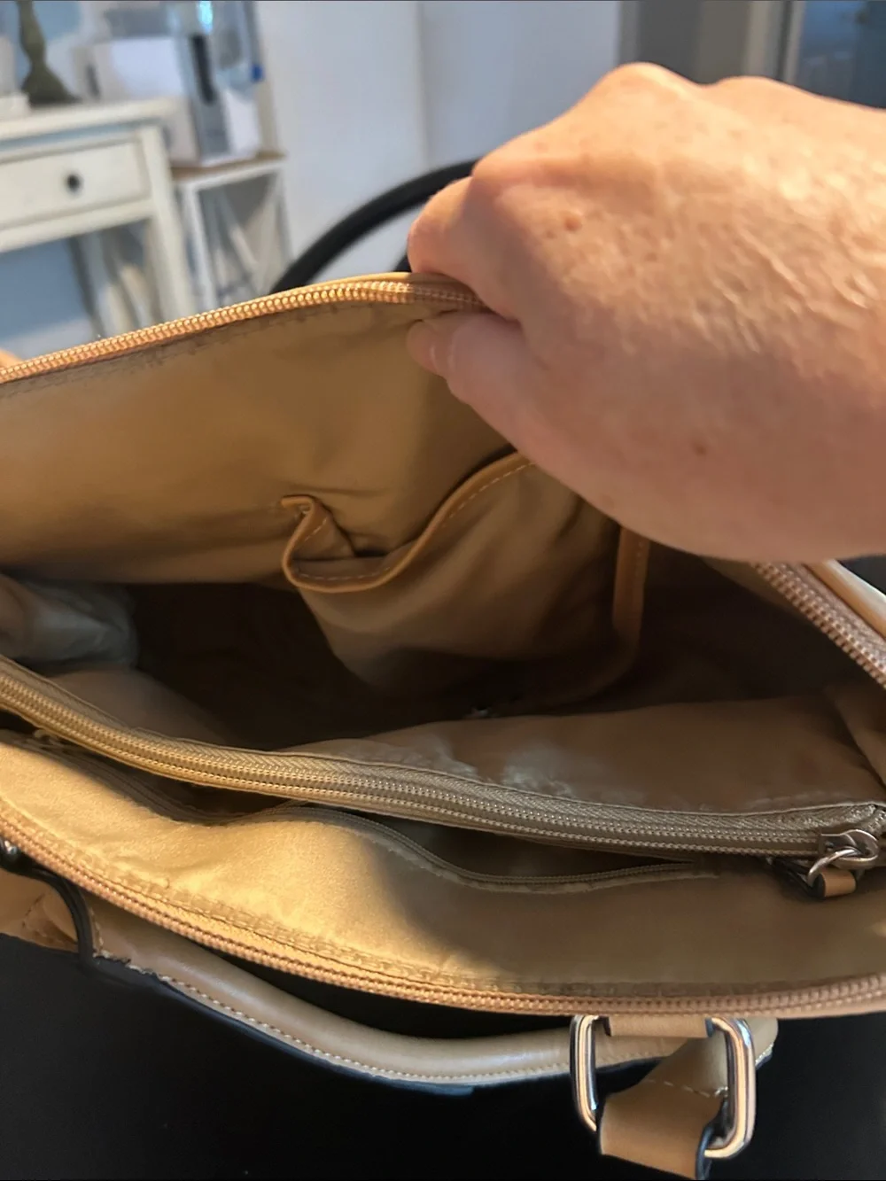 Giani Bernini Mint Green Satchel with Tan Trim